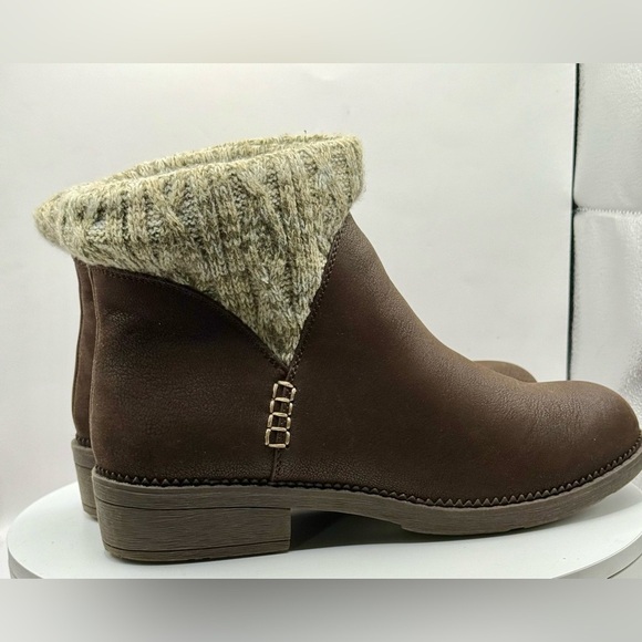 Skechers Women’s Ankle Boots Size 10 Brown Knit Cuff Air-Cooled Memory Foam - Picture 7 of 13